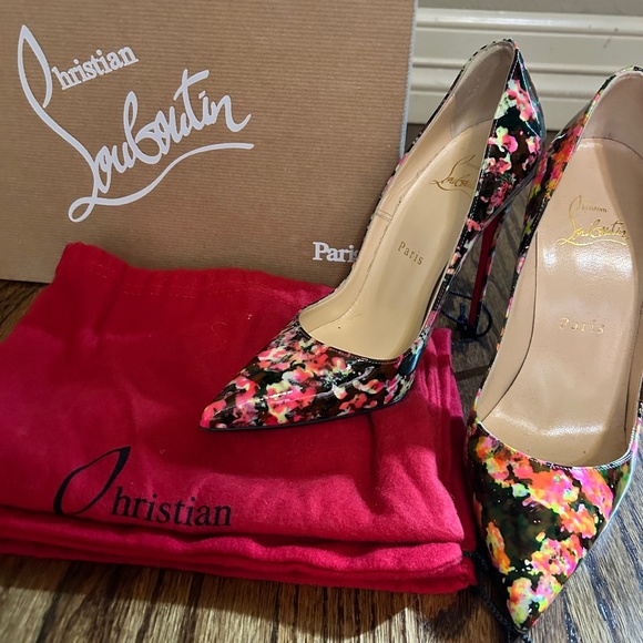 Christian Louboutin muti-colored shoes  So Kate 120 Patent Granite - Picture 1 of 7